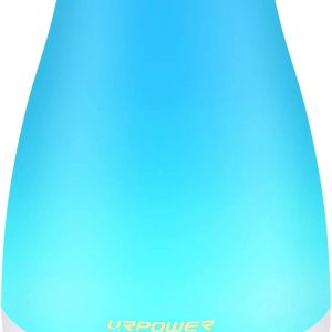 URPOWER 2nd Version Essential Oil Diffuser with Adjustable Mist Mode Waterless Auto Shut-Off and 7 Color LED Lights for Home Office, One Size (Pack of 1), White