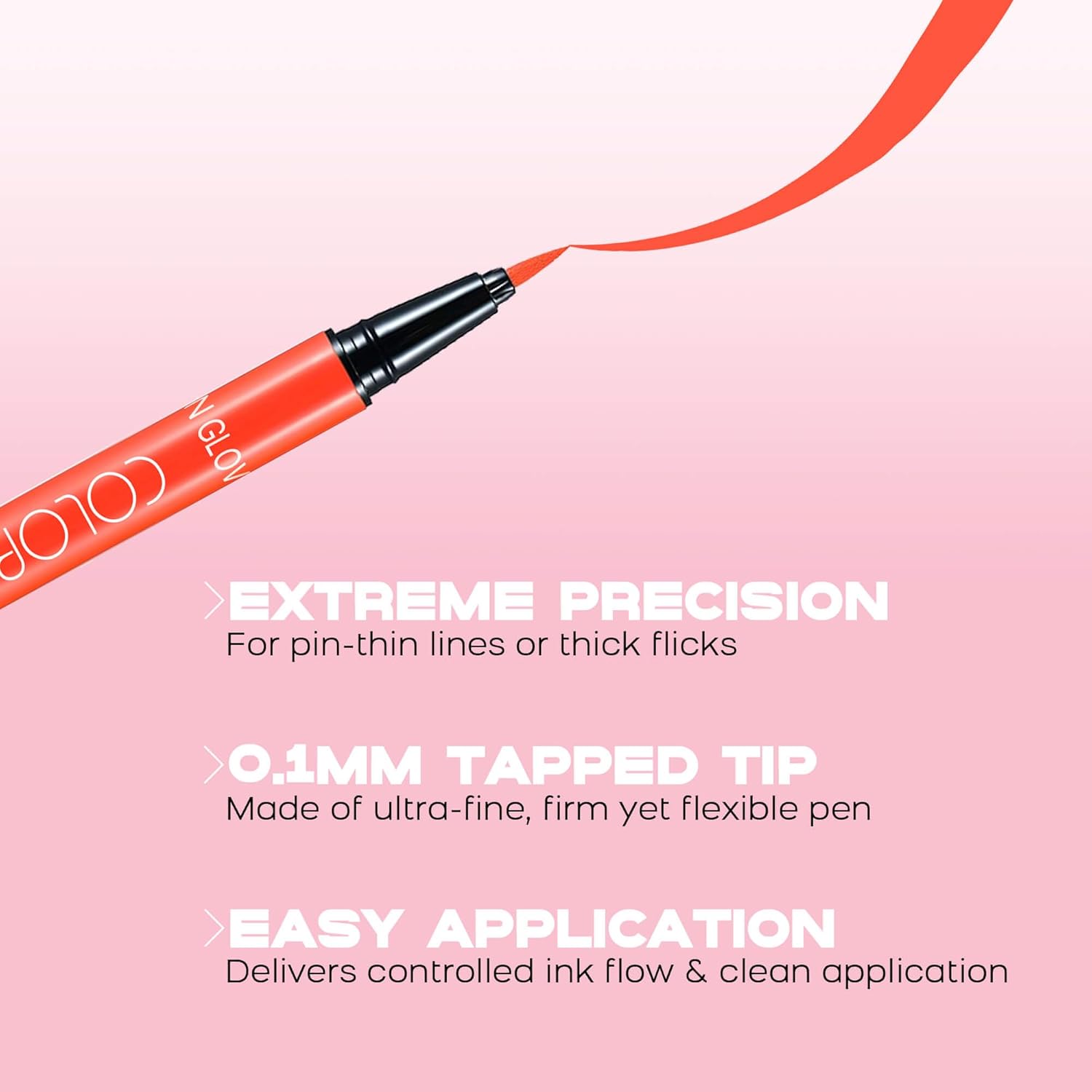 UV Neon Liquid Eyeliner, Matte Colored Eyeliner Pen, Waterproof Smudge-proof Pigmented Eye Liner, Glow Brightly Under UV Lights, Colorful Eye Makeup For Halloween Christmas, Neon Red-Orange - Image 6