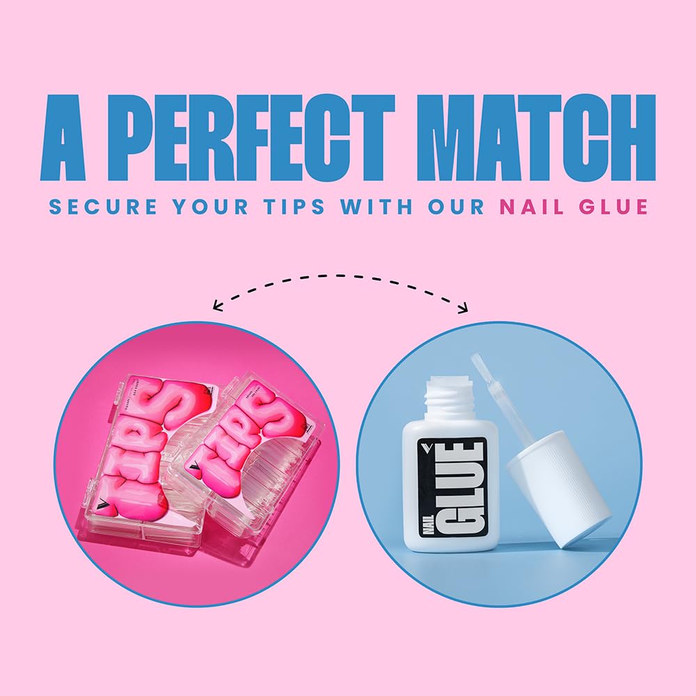 V Beauty Pure Square Nail Tips - Square, Extra Long, Acrylic Nail and Gel Tips, Curved Extension, Professional Long Flexible Fake Nails with the Perfect C Curve, Half Cover and Clear - 504 pcs - Image 7