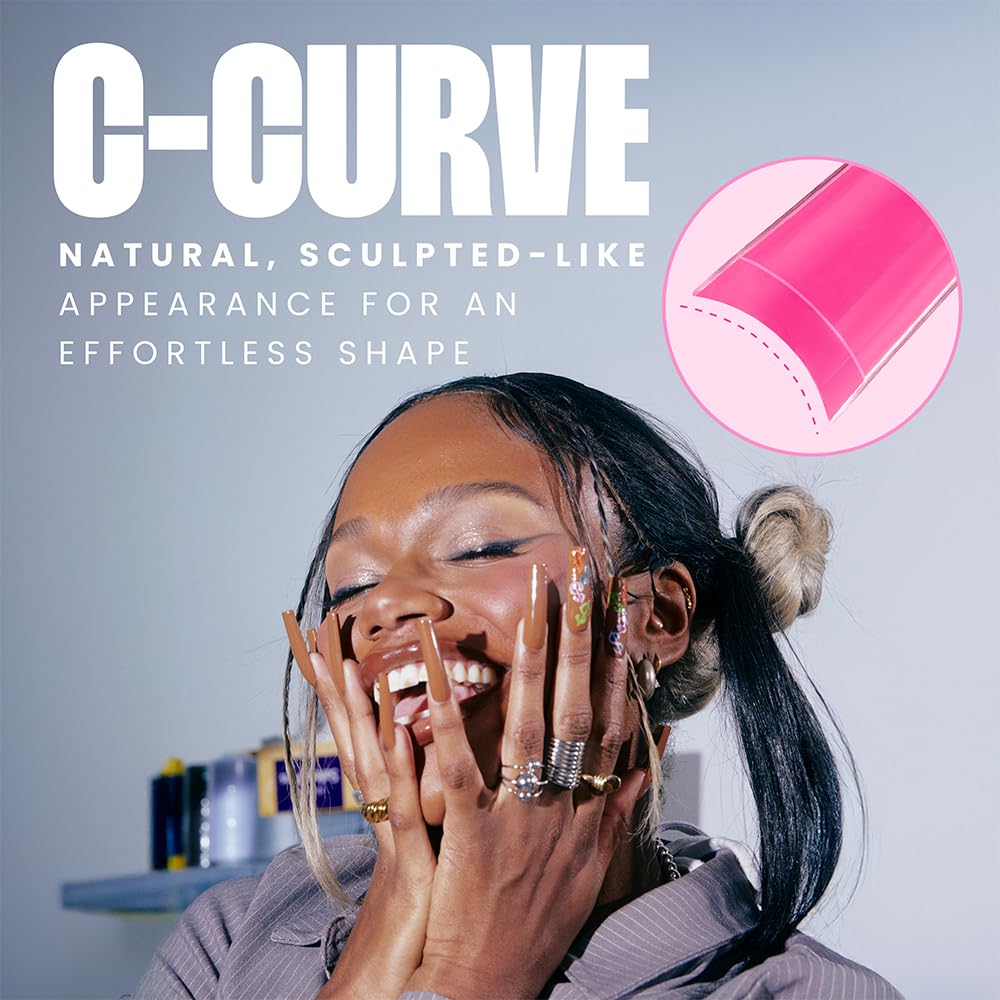 V Beauty Pure Square Nail Tips - Square, Extra Long, Acrylic Nail and Gel Tips, Curved Extension, Professional Long Flexible Fake Nails with the Perfect C Curve, Half Cover and Clear - 504 pcs - Image 6