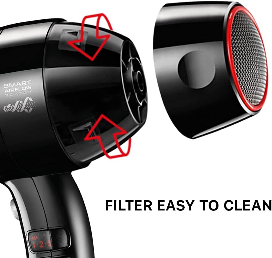 Valera, Swiss Silent Jet Light 7500, Professional Hairdryer, Ionic Hairdryer with Powerful PM Pro Motor, 6 Temperature and Airflow Settings, Flexible Anti-Twisting Cable, 1600 W, Black - Image 6