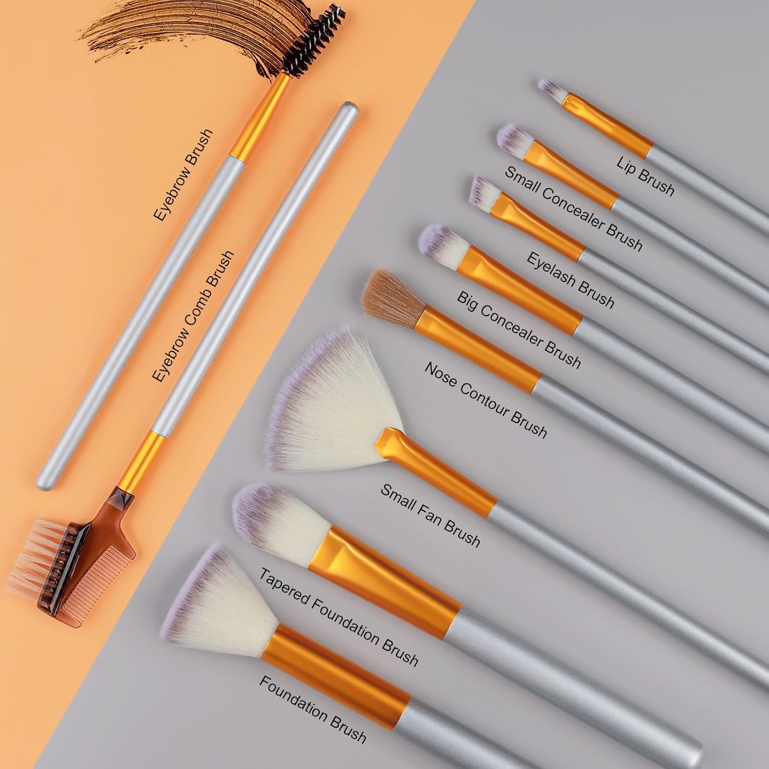 VANDER Makeup Brushes 24Pcs Makeup Brush Set - Professional Make Up Brushes with Soft Synthetic Bristles & Wooden Handle, Includes Makeup Bag for Travel,Champagne - Image 5