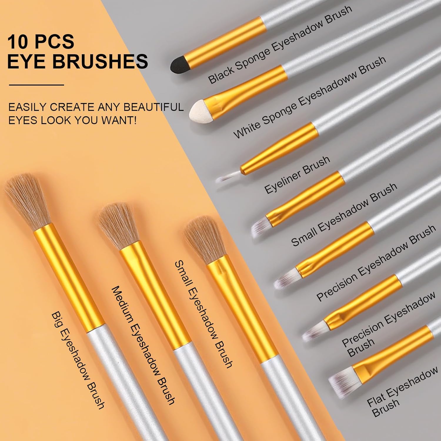 VANDER Makeup Brushes 24Pcs Makeup Brush Set - Professional Make Up Brushes with Soft Synthetic Bristles & Wooden Handle, Includes Makeup Bag for Travel,Champagne - Image 6