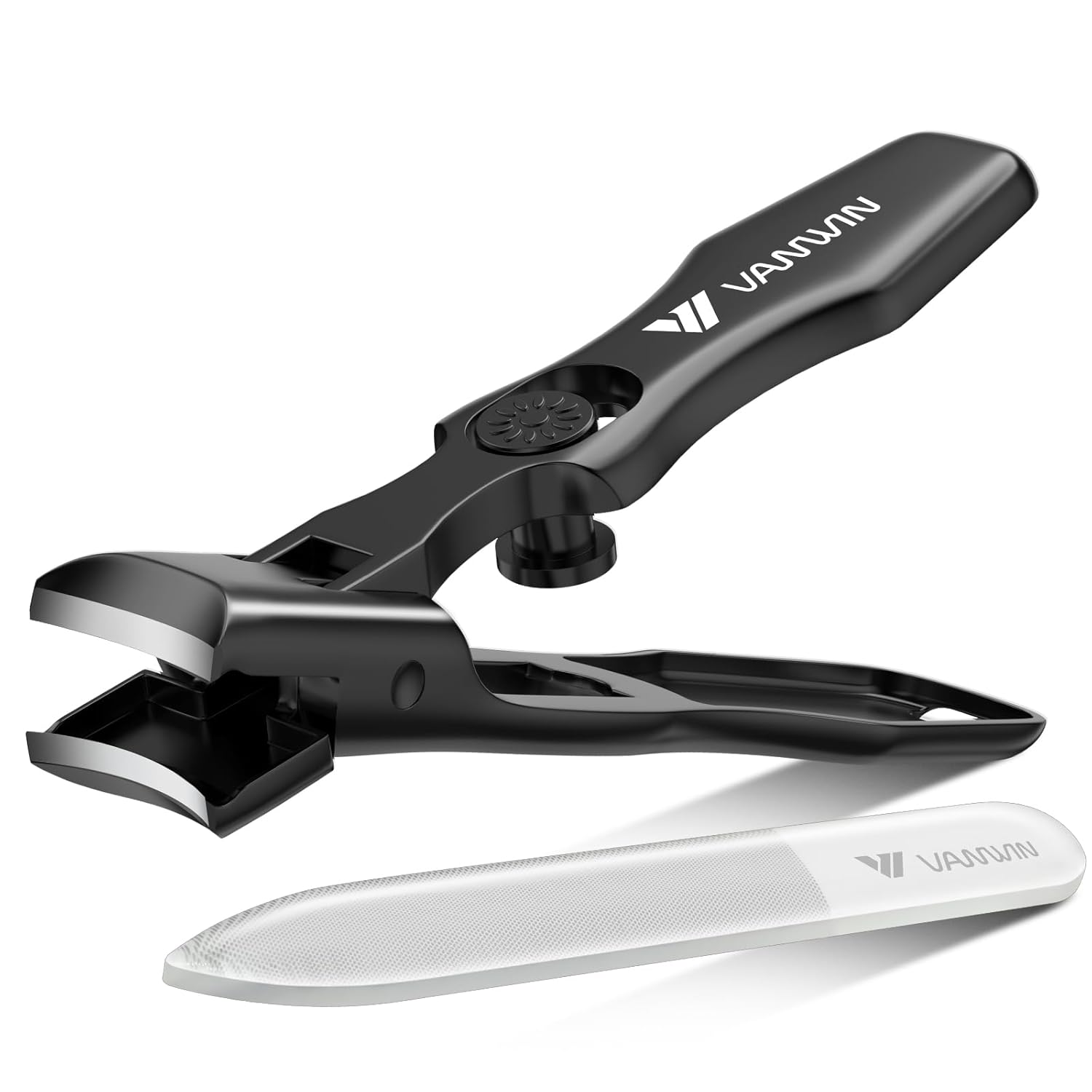 German Nail Clippers for Men Thick Nails, VANWIN Toenail Clippers for Seniors Large Wide Jaw Opening, Heavy Duty No Splash Fingernail Clipper with Safety Lock Nail Clippers with Catcher for Women