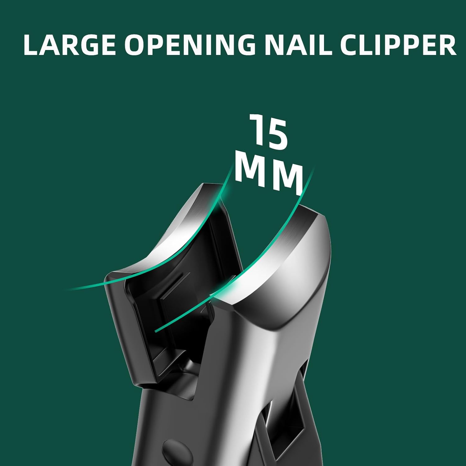 VANWIN German Nail Clippers for Thick Nails, Large Wide Jaw Opening, No Splash Design, Safety Lock, Women & Men - Image 3