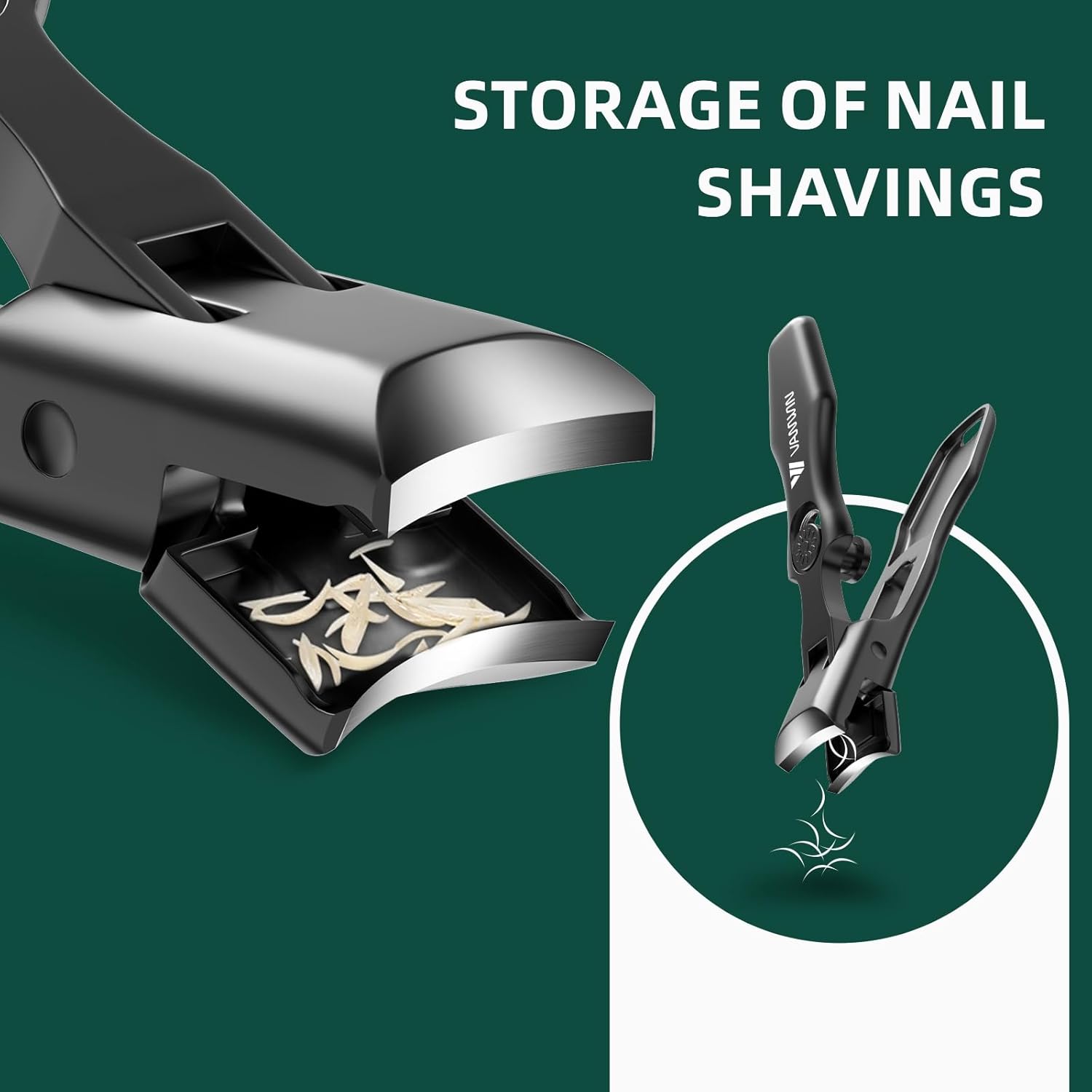 VANWIN German Nail Clippers for Thick Nails, Large Wide Jaw Opening, No Splash Design, Safety Lock, Women & Men - Image 2