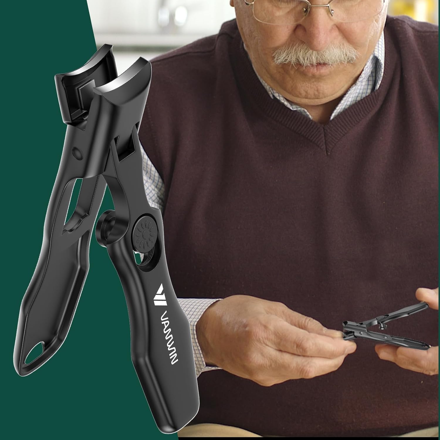 VANWIN German Nail Clippers for Thick Nails, Large Wide Jaw Opening, No Splash Design, Safety Lock, Women & Men - Image 7