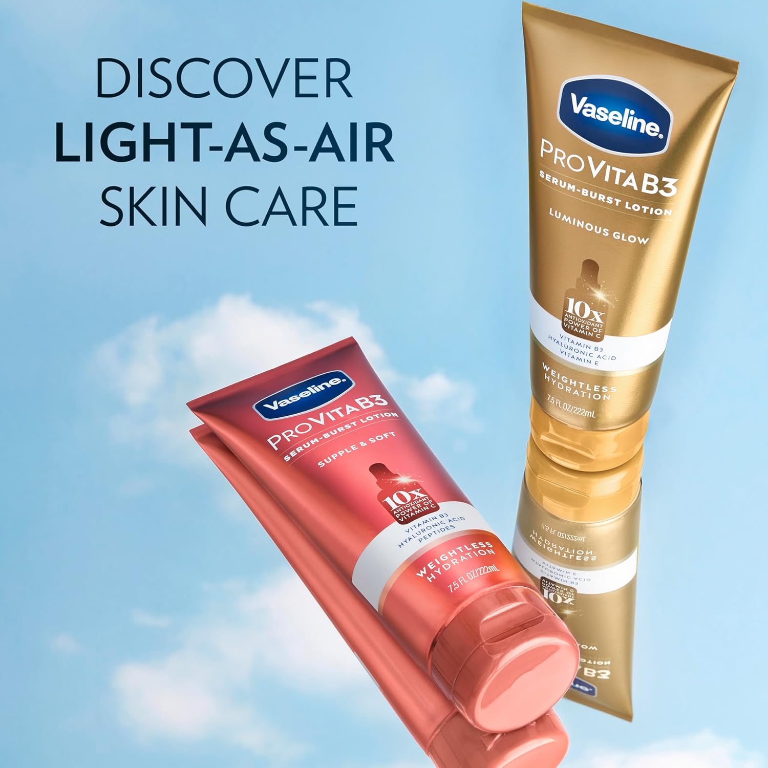 Vaseline Pro VitaB3 Serum Burst Lotion Supple & Soft Healthy, Hydrated Skin, Lightweight 10x Antioxidant Power of Vitamin C with Vitamin B3, Hyaluronic Acid & Peptides, 7.5 fl oz - Image 5