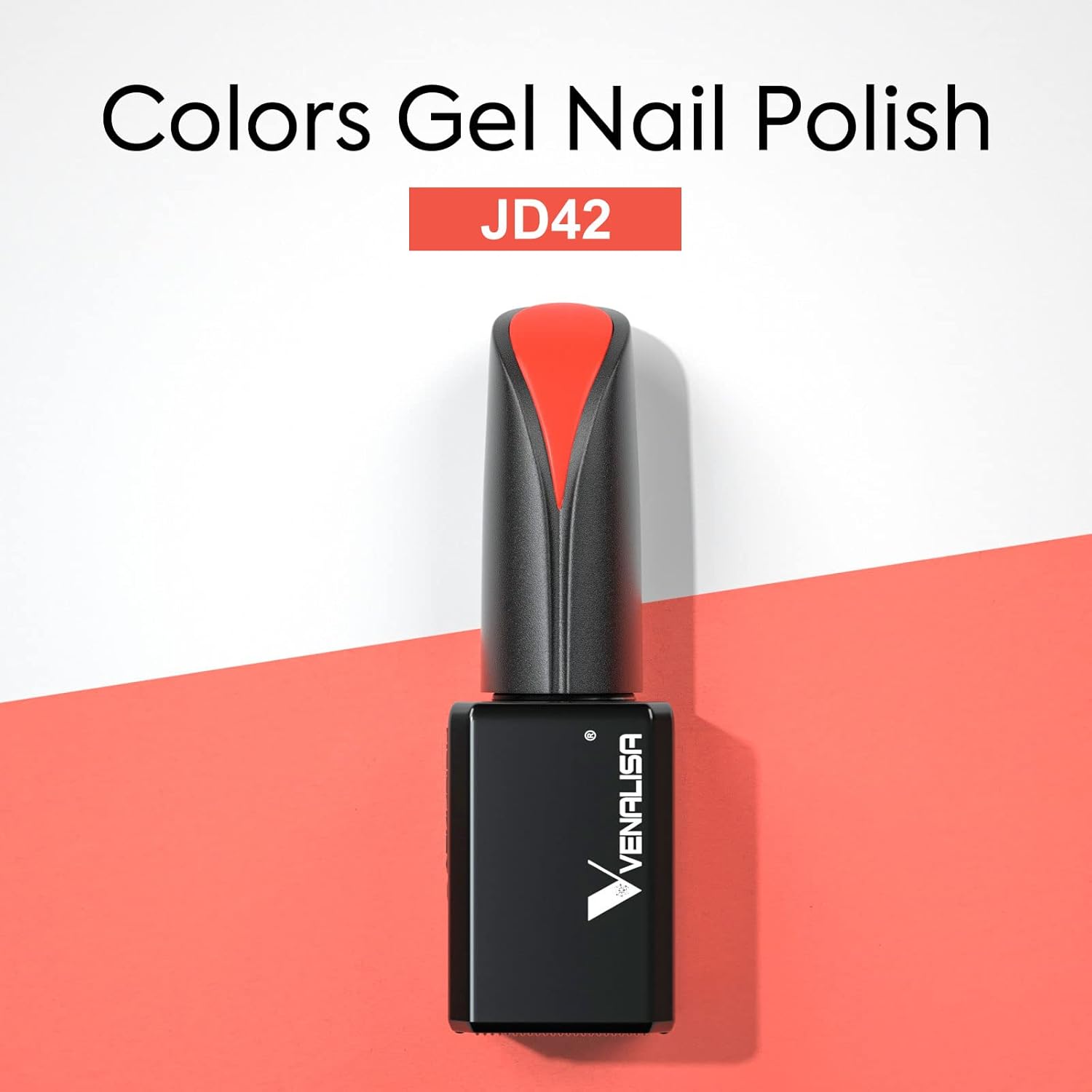 VENALISA 15ml Bright Orange Red Gel Nail Polish, Neon Red Orange Gel Polish Color Soak Off UV LED Nail Gel Polish Nail Art Starter Manicure Salon DIY at Home, 0.53 OZ - Image 3