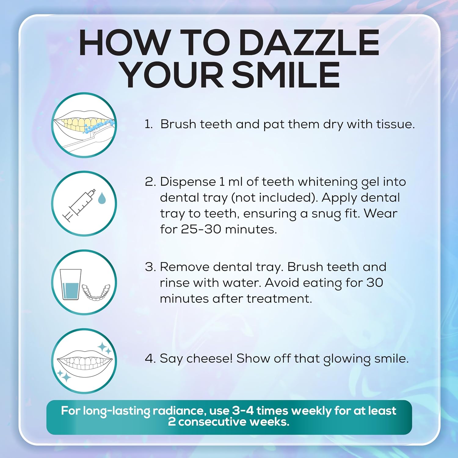 Venus Visage Teeth Whitening Gel Refill Kit Syringes (8 Pack) - 35% Carbamide Peroxide Teeth Whitener - No Sensitivity Teeth Whitening Gel for Trays - Teeth Whitening Kit Syringes for Brighter Smile - Image 6