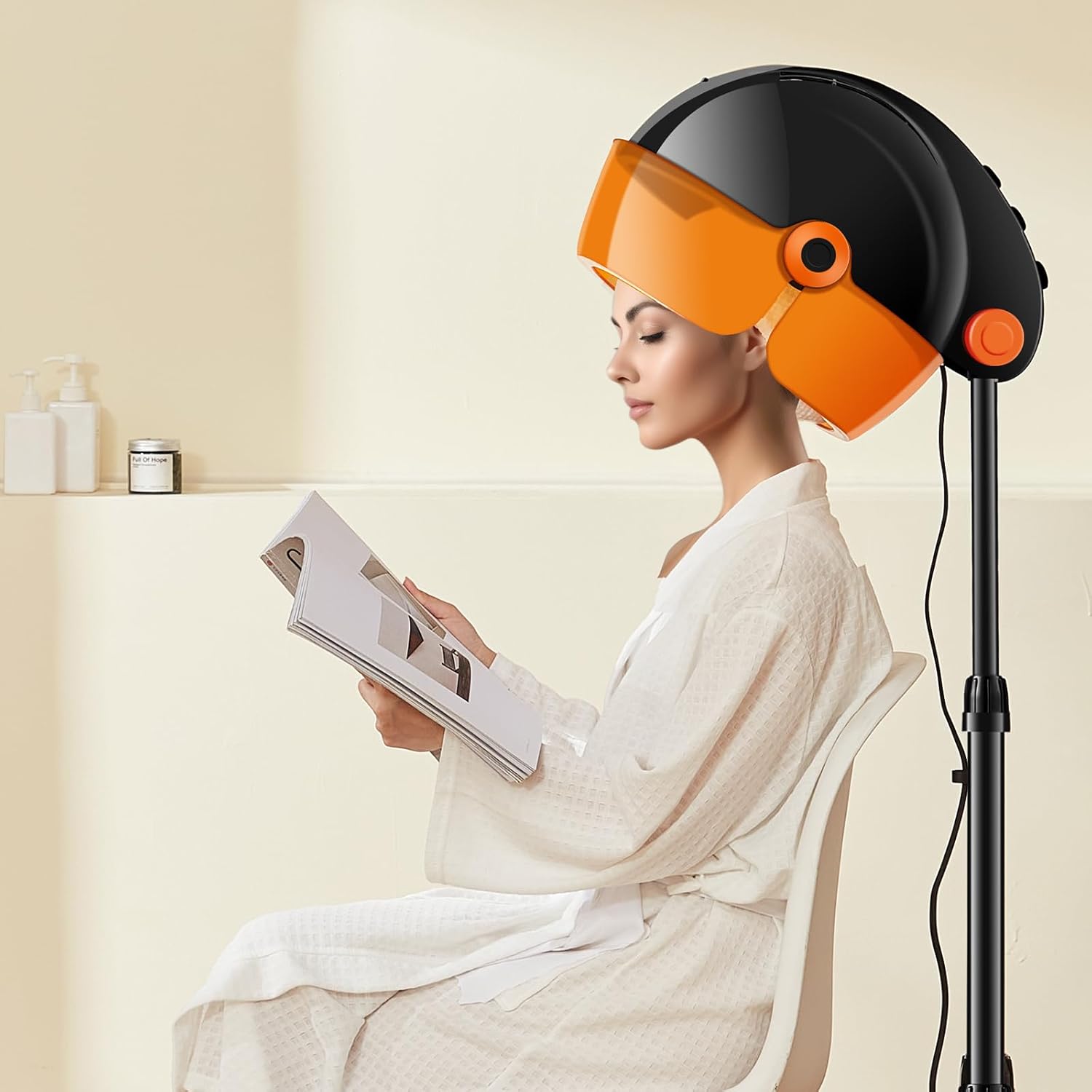 VEVOR Ionic Hooded Hair Dryer with Variable Speed & Temperature Adjustment, 1875W, Sit Under Hair Dryer with Timer for Beauty Salon Home Spa, Black Ionic W/ Timer - Image 8