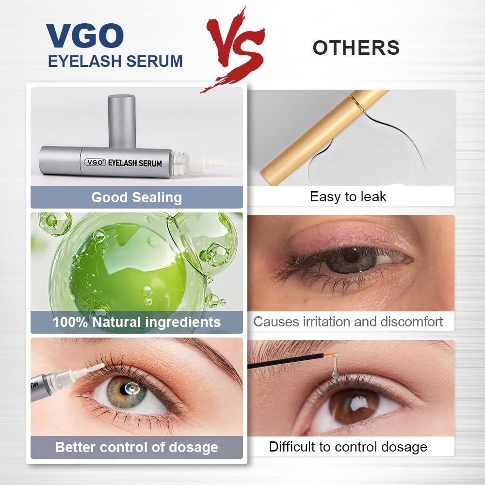 VGO Eyelash Serum for Fuller, Longer Lashes 3ml Natural Ingredients Gentle Formula - Image 5