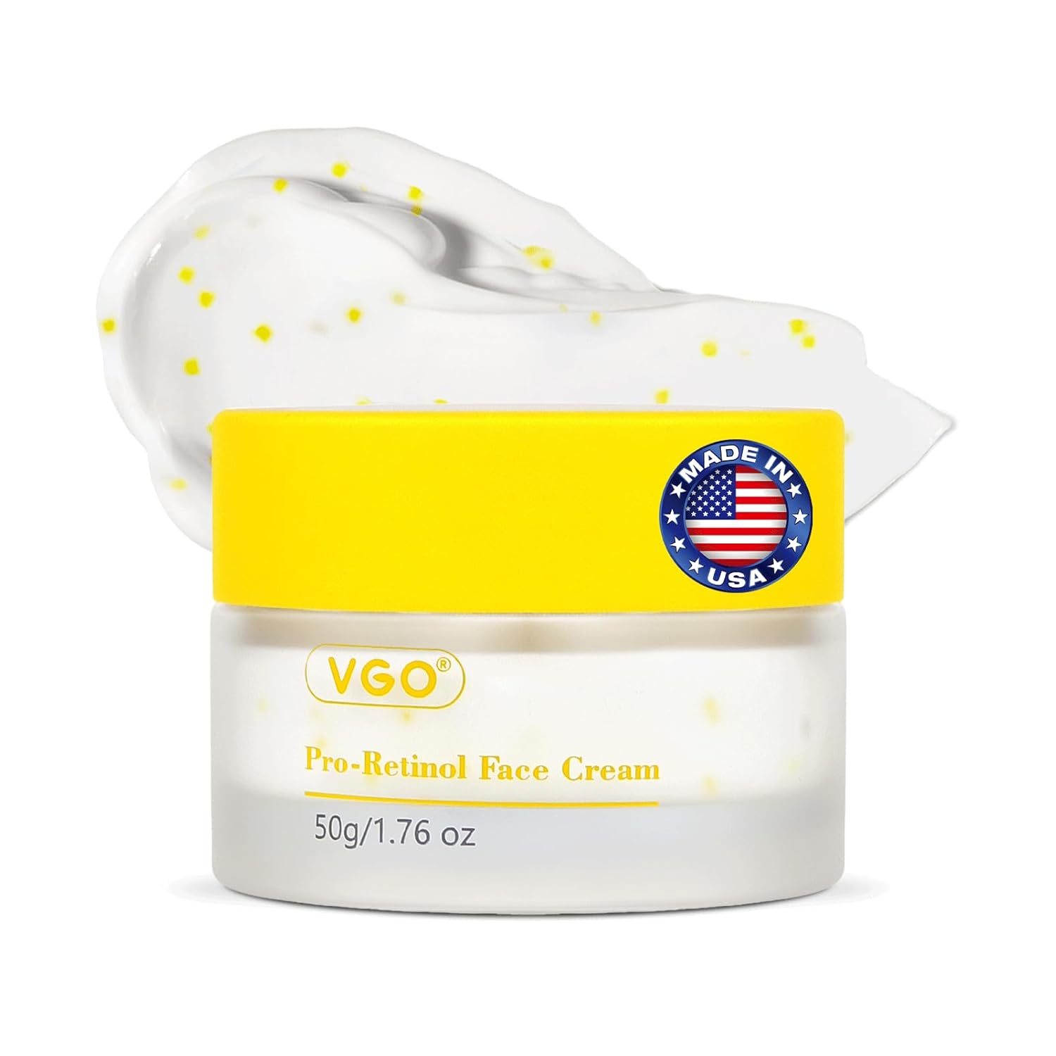 VGO Retinol Cream for Face, 1% Retinol, 1% Bakuchiol, Skin Tightening, Anti Aging and Wrinkle, Facial Firming Cream for All Skin Types (1.76 Fl Oz)