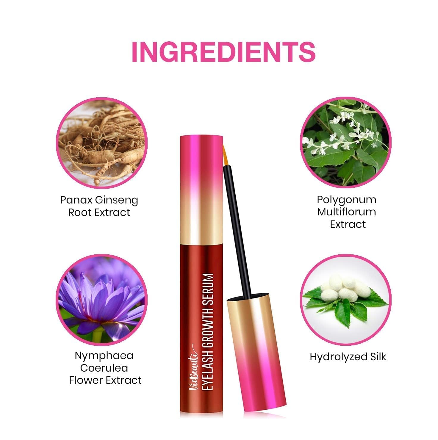 VieBeauti Premium Eyelash Growth Serum: Lash Enhancing Serum with Advanced Formula to Boost Longer Fuller and Thicker Looking Lashes - Vegan & Cruelty-Free for Sensitive Eyes 3mL 3-Month Supply - Image 2