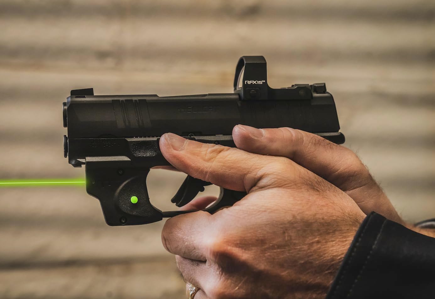Viridian E Series Green Laser Sight for Springfield Hellcat, Gun Sight with Ambidextrous On and Off Switch, Black - Image 3