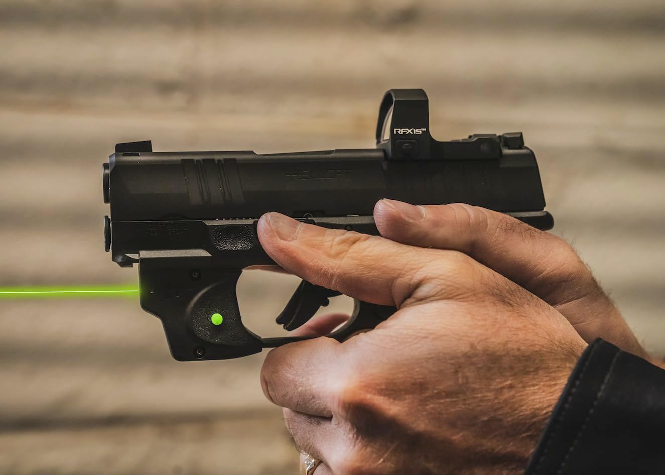 Viridian E Series Green Laser Sight for Springfield Hellcat, Gun Sight with Ambidextrous On and Off Switch, Black - Image 4