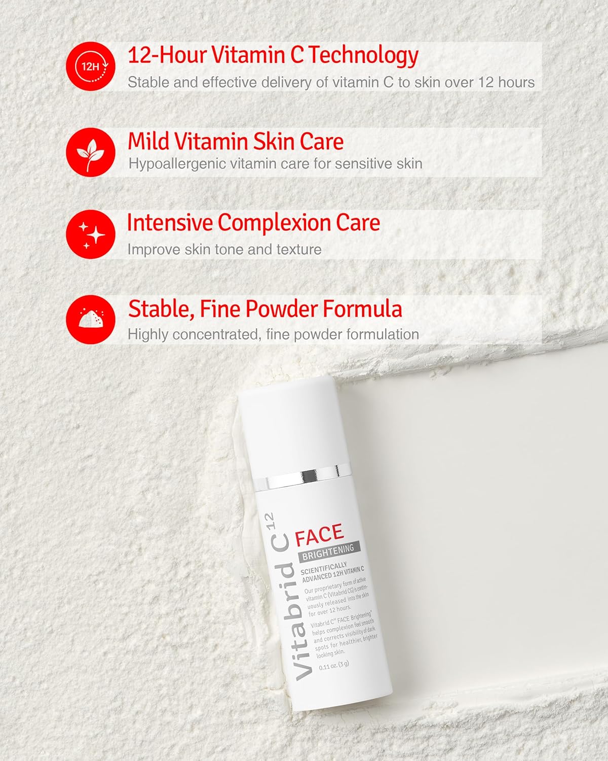 Vitamin C Boost Powder for Face with Niacinamide - 12 hours Active Vitamin C - Even Skin Tone, Age Defying, Minimizing Pores - Mix Powder with Serum & Cream, 0.04oz. - Image 3