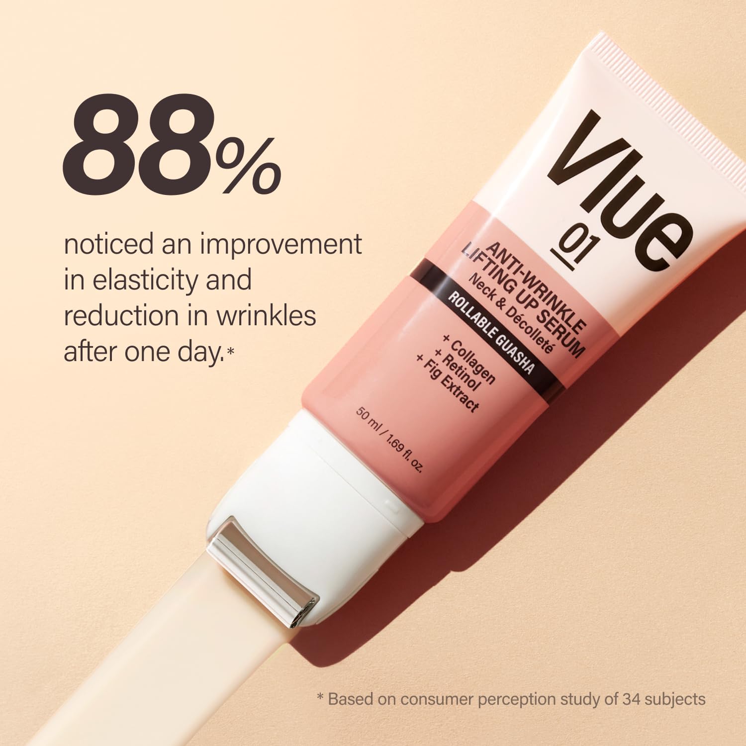 VLUE Retinol Guasha Neck Firming Cream - Anti-Aging Collagen & Fig Extract Moisturizer for Wrinkles & Sagging Skin, Hydrating & Lifting Neck & Décolleté Serum, Korean Skincare, 1.69 fl. oz. - Image 7