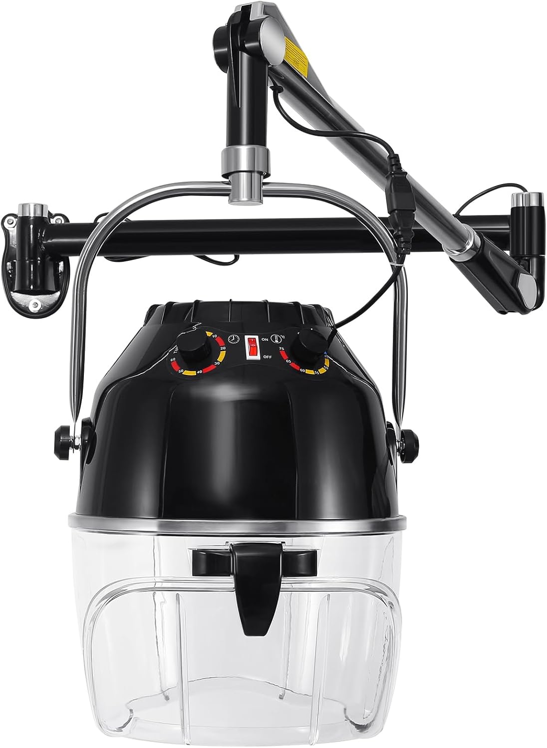 Wall Mounted Hair Dryer for Salon, 900W Hooded Hair Dryers with Swivel Arm, Adjustable Temperature 0-70℃, Timer 0-60min, Professional Fast Drying Barber Equipment for Salon Spa Home Black (2) - Image 4