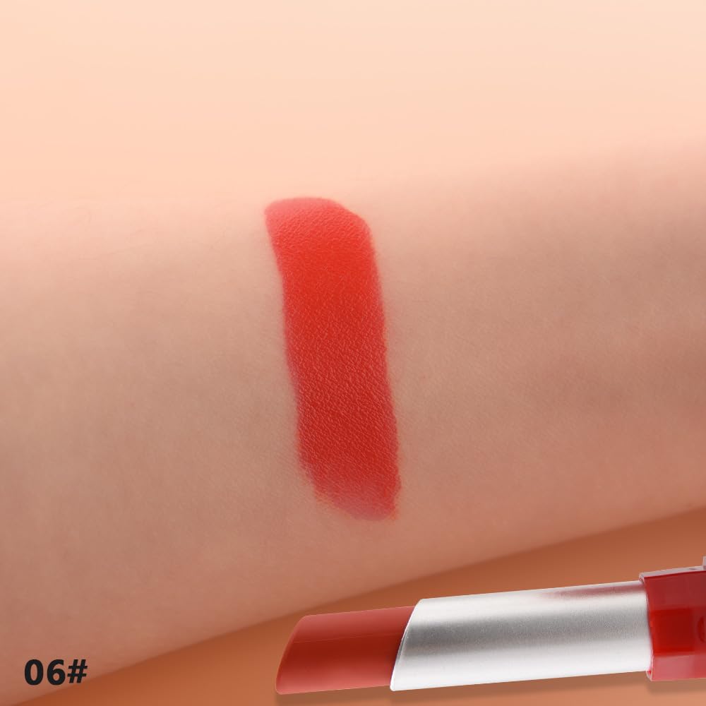 Warm Coral Matte Lipstick - Lip Crayon & Face Paint Stick for Women, Smooth Pigmented for Everyday Halloween Birthday Party Wear, Younger-Looking Lip Makeup, Labial con color para uso diario 06 - Image 6
