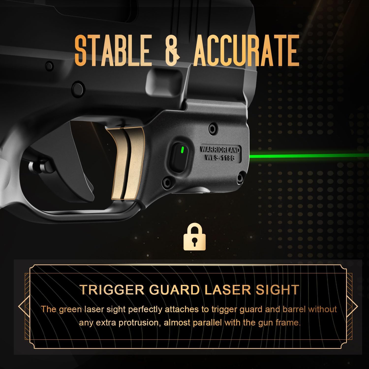 WARRIORLAND Green Laser Sight Fit Springfield Armory Hellcat (Not Fit Hellcat Pro), First Green Beam Sight with Power Indicator, Hellcat Laser with Ambidextrous On/Off Switch, WLS-118G, Black - Image 6