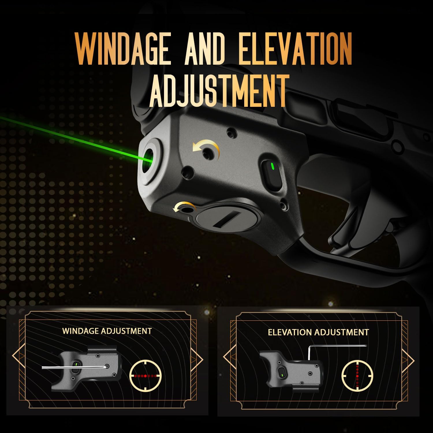 WARRIORLAND Green Laser Sight Fit Springfield Armory Hellcat (Not Fit Hellcat Pro), First Green Beam Sight with Power Indicator, Hellcat Laser with Ambidextrous On/Off Switch, WLS-118G, Black - Image 3