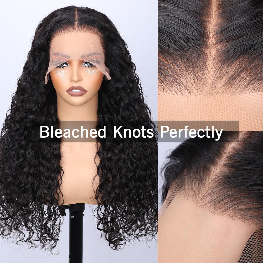 Water Wave Lace Front Wigs Human Hair 13x6 HD Lace Front Wigs Human Hair 200% Density Wet and Wavy Lace Front Wigs Human Hair 26 Inch Glueless Deep Wave Lace Front Wigs Pre Plucked Bleached Knots - Image 3