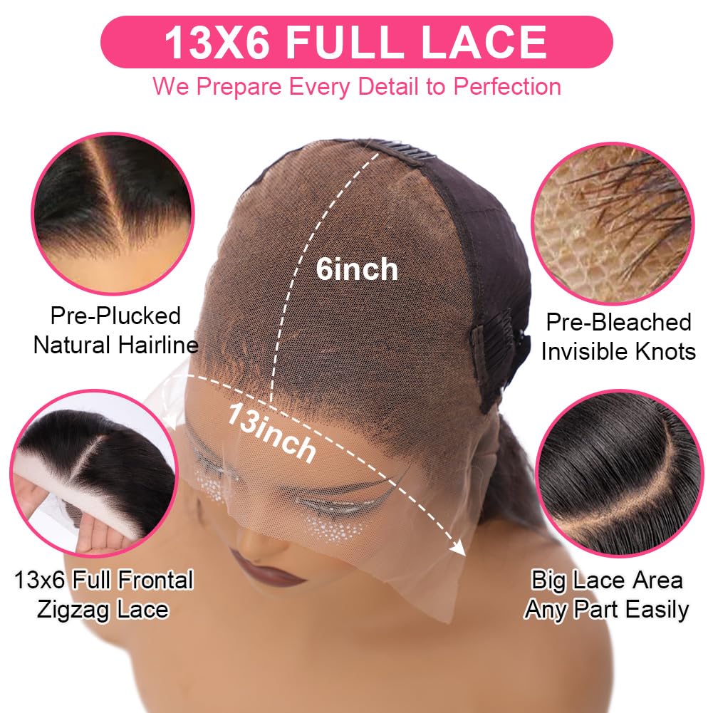 Water Wave Lace Front Wigs Human Hair 13x6 HD Lace Front Wigs Human Hair 200% Density Wet and Wavy Lace Front Wigs Human Hair 26 Inch Glueless Deep Wave Lace Front Wigs Pre Plucked Bleached Knots - Image 4