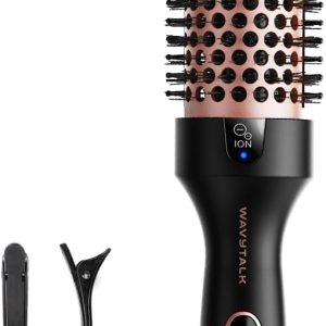 Wavytalk Blowout Boost Thermal Brush, 1.5 inch Heated Round Brush Curling Iron for Blowout Look, Dual Voltage, Ceramic Tourmaline, Ionic Technology, 5 Temperature Settings