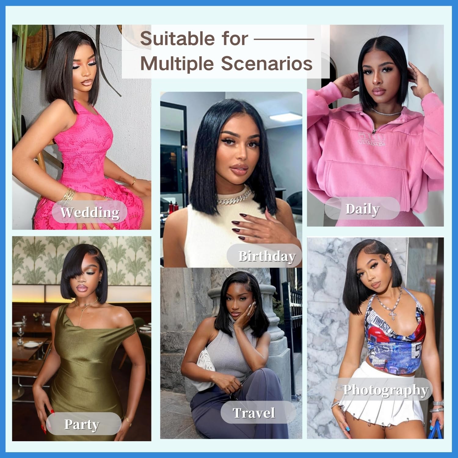 Wear and Go Glueless Bob Wig Human Hair Pre Plucked Pre Cut 4x4 Lace Closure Bob Wigs For Black Women Human Hair Glueless Straight Bob Lace Front Wigs For Beginner Short Bob Wig Human Hair (10 Inch) - Image 6