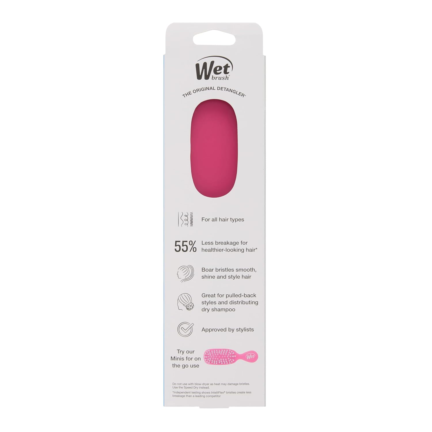 Wet Brush Smooth Styler Hair Brush, Pink Frost, Exclusive Ultra-soft IntelliFlex Bristles, Synthetic Boar Bristles, Shiny And Smooth, For All Hair Types, For Women, Men, Wet And Dry - Image 12