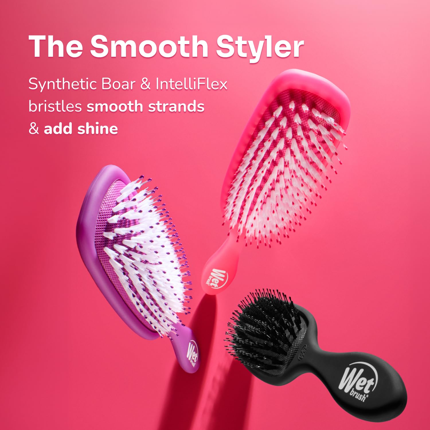 Wet Brush Smooth Styler Hair Brush, Pink Frost, Exclusive Ultra-soft IntelliFlex Bristles, Synthetic Boar Bristles, Shiny And Smooth, For All Hair Types, For Women, Men, Wet And Dry - Image 10