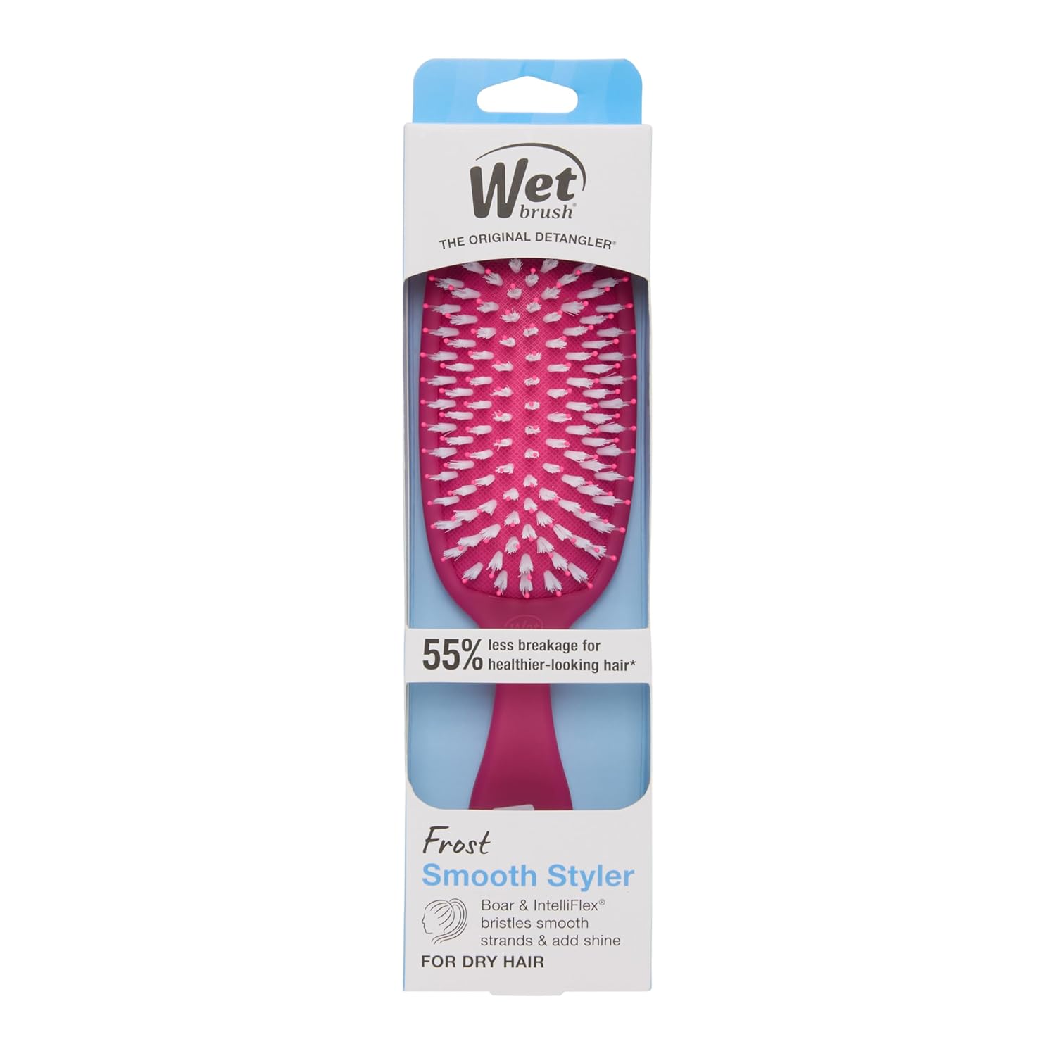 Wet Brush Smooth Styler Hair Brush, Pink Frost, Exclusive Ultra-soft IntelliFlex Bristles, Synthetic Boar Bristles, Shiny And Smooth, For All Hair Types, For Women, Men, Wet And Dry - Image 11