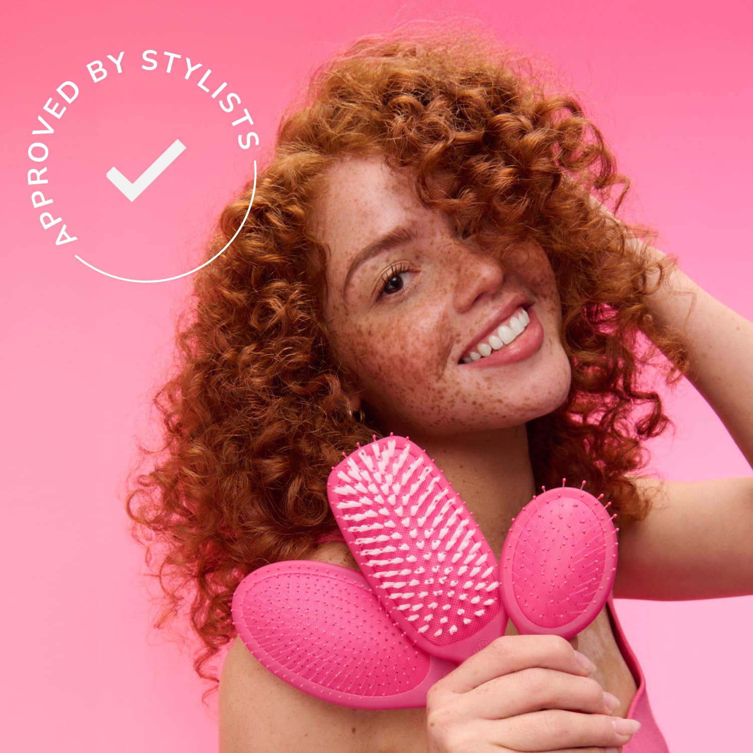 Wet Brush Smooth Styler Hair Brush, Pink Frost, Exclusive Ultra-soft IntelliFlex Bristles, Synthetic Boar Bristles, Shiny And Smooth, For All Hair Types, For Women, Men, Wet And Dry - Image 8