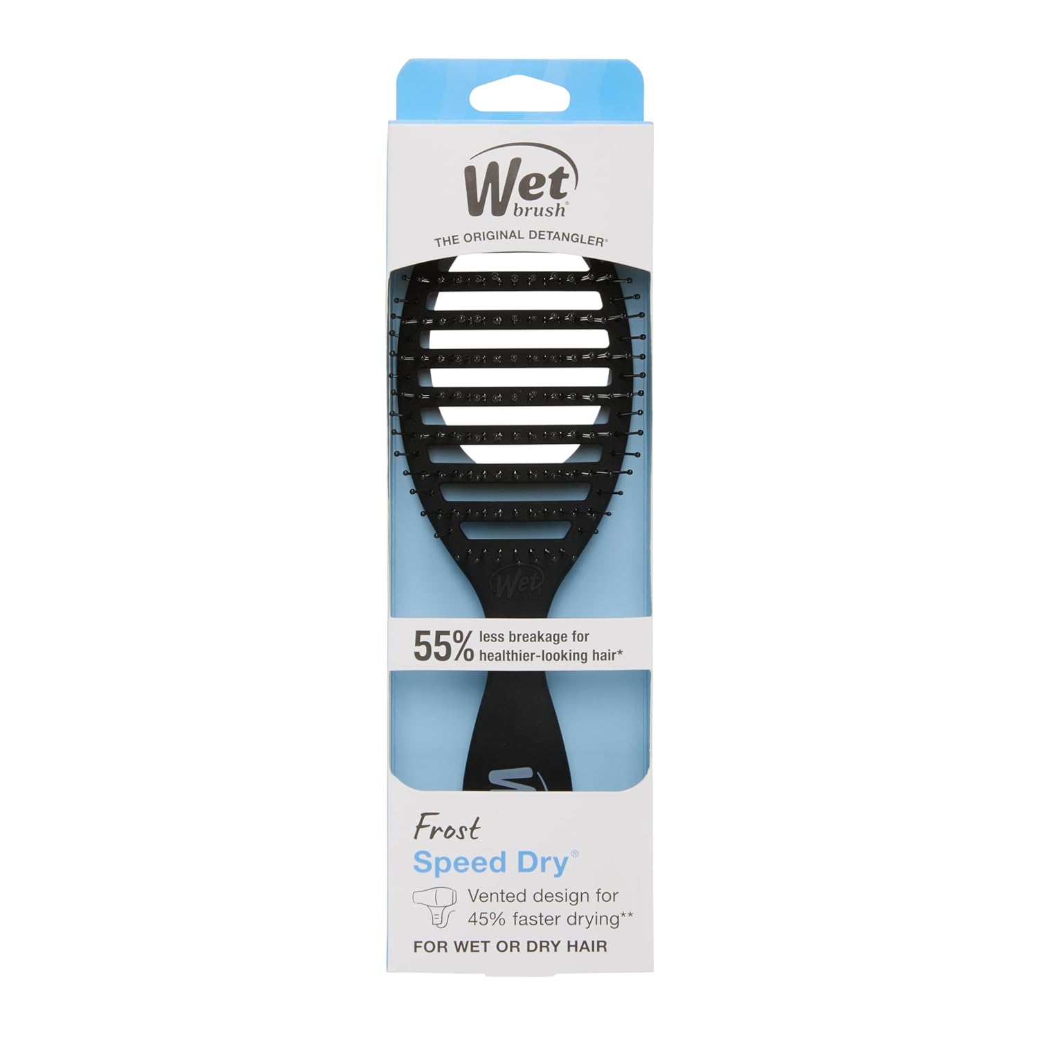 Wet Brush Speed Dry Hair Brush, Black Frost - Vented Design & Soft HeatFlex Bristles Are Blow Dry Safe - Ergonomic Handle Manages Tangles - Pain-Free Hair Accessories - Image 11