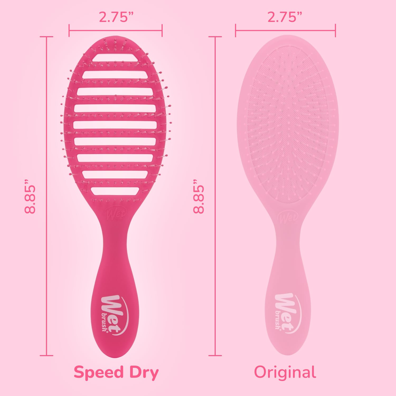 Wet Brush Speed Dry Hair Brush, Pink Frost - Vented Design & Soft HeatFlex Bristles Are Blow Dry Safe - Ergonomic Handle Manages Tangles - Pain-Free Hair Accessories - Image 5