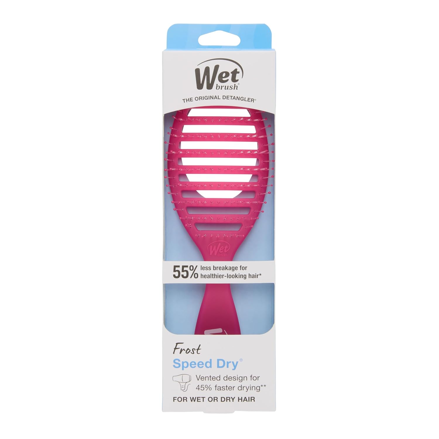 Wet Brush Speed Dry Hair Brush, Pink Frost - Vented Design & Soft HeatFlex Bristles Are Blow Dry Safe - Ergonomic Handle Manages Tangles - Pain-Free Hair Accessories - Image 11