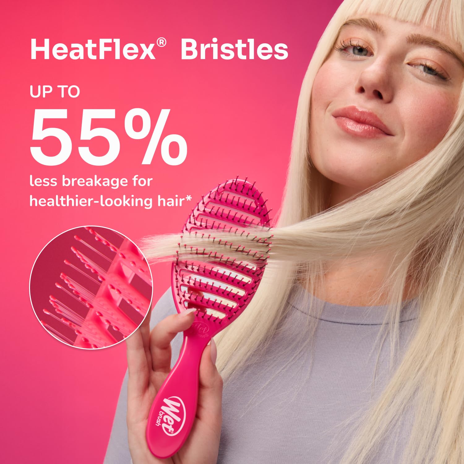 Wet Brush Speed Dry Hair Brush, Purple Frost - Vented Design & Soft HeatFlex Bristles Are Blow Dry Safe - Ergonomic Handle Manages Tangles - Pain-Free Hair Accessories - Image 6