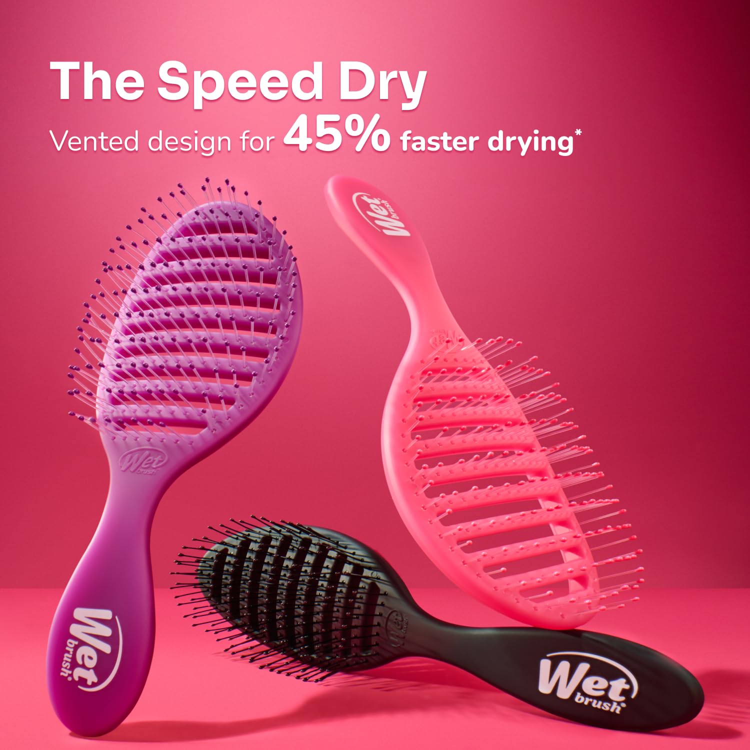 Wet Brush Speed Dry Hair Brush, Purple Frost - Vented Design & Soft HeatFlex Bristles Are Blow Dry Safe - Ergonomic Handle Manages Tangles - Pain-Free Hair Accessories - Image 10