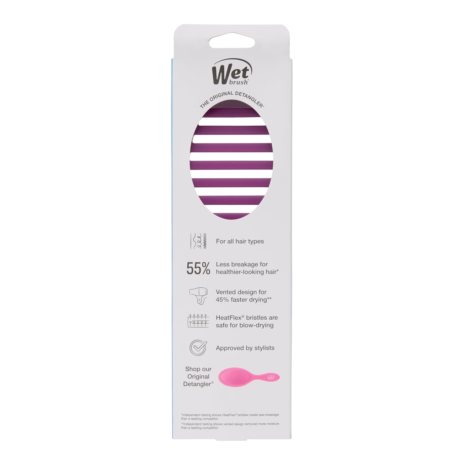 Wet Brush Speed Dry Hair Brush, Purple Frost - Vented Design & Soft HeatFlex Bristles Are Blow Dry Safe - Ergonomic Handle Manages Tangles - Pain-Free Hair Accessories - Image 12