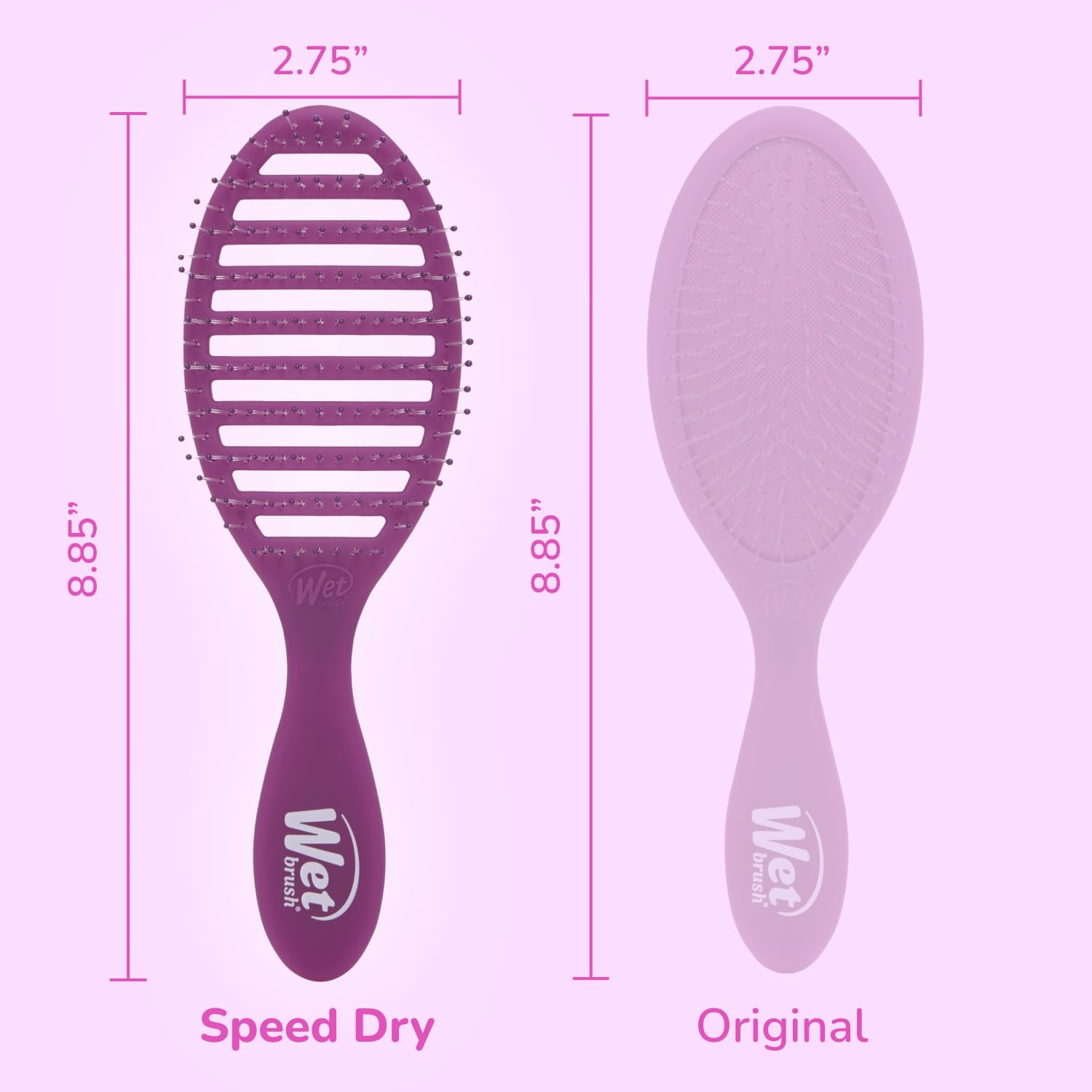 Wet Brush Speed Dry Hair Brush, Purple Frost - Vented Design & Soft HeatFlex Bristles Are Blow Dry Safe - Ergonomic Handle Manages Tangles - Pain-Free Hair Accessories - Image 5
