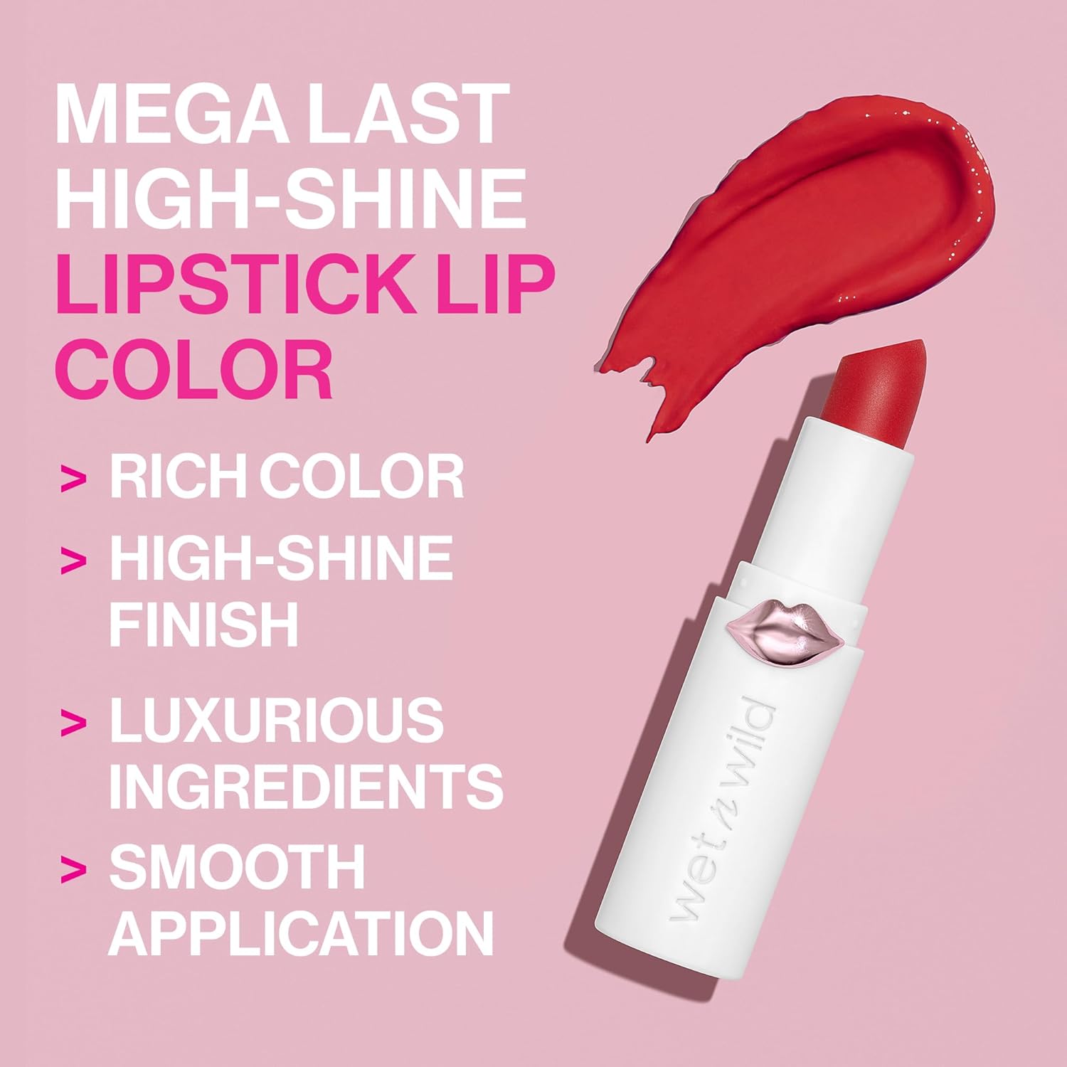 wet n wild Mega Last High-Shine Lipstick Lip Color, Infused with Seed Oils For a Nourishing High-Shine, Buildable & Blendable Creamy Color, Cruelty-Free & Vegan - Bellini Overflow - Image 2