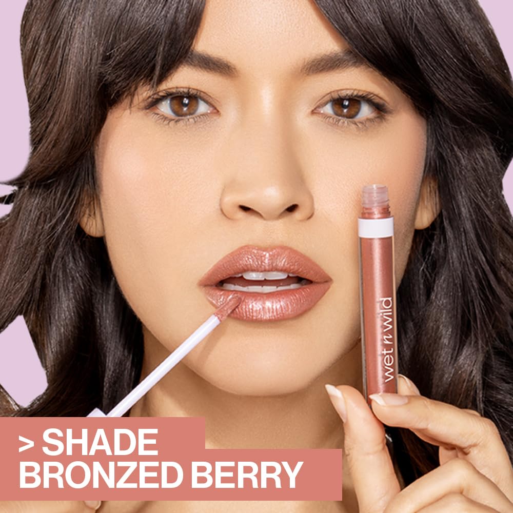 wet n wild MegaSlicks Lip Gloss, Ultra-Glossy, Vitamin-E Enriched, Ultra-Gloss High Shine Moisturizing, Cruelty-Free & Vegan - Bronzed Berry - Image 5