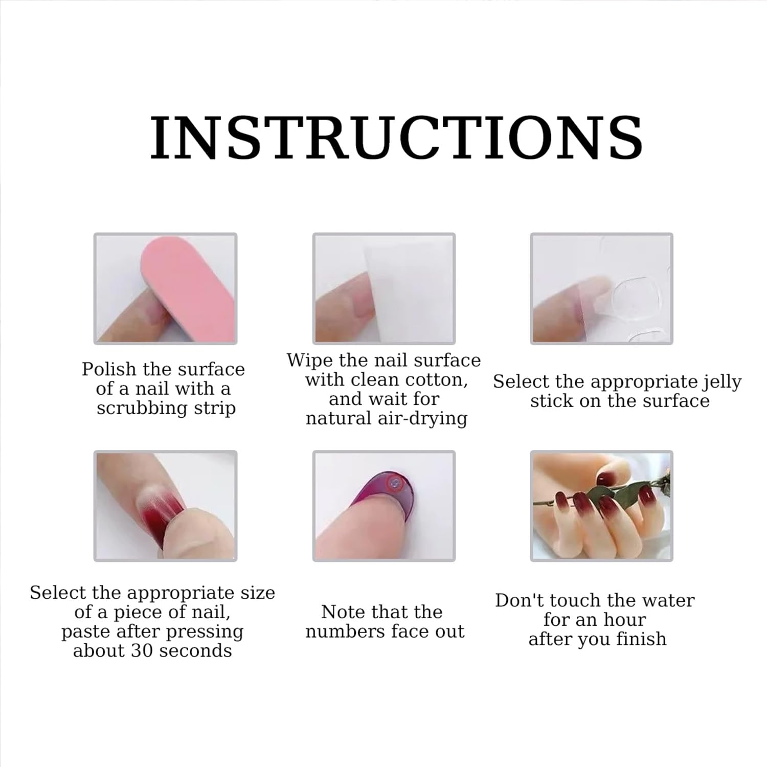 White French Tip Press on Nails Medium Square Fake Nails with Designs Nude Pink False Nails Glossy Full Cover Glue on Nails Cute Acrylic Stick on Nails for Women Manicure - Image 7