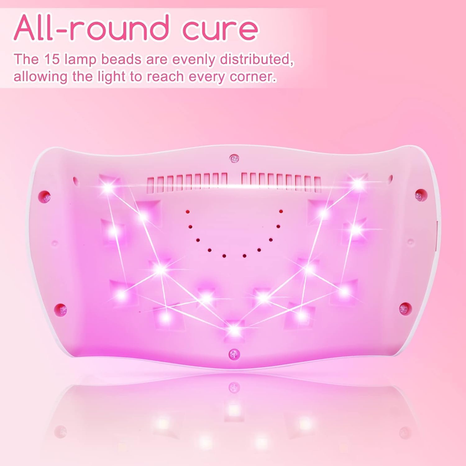 Wisdompark 72W UV LED Nail Lamp Dryer for Gel Polish 15 Beads LCD Display - Image 2