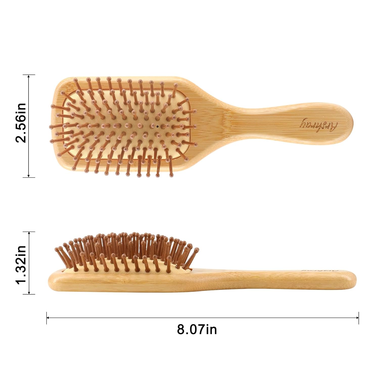 Wooden Bamboo Hair Brush with Wooden Handle and Bamboo Bristles,Reduces Static,Ideal for Dry,Curly,Thick,Thin and Straight Hair - Image 7