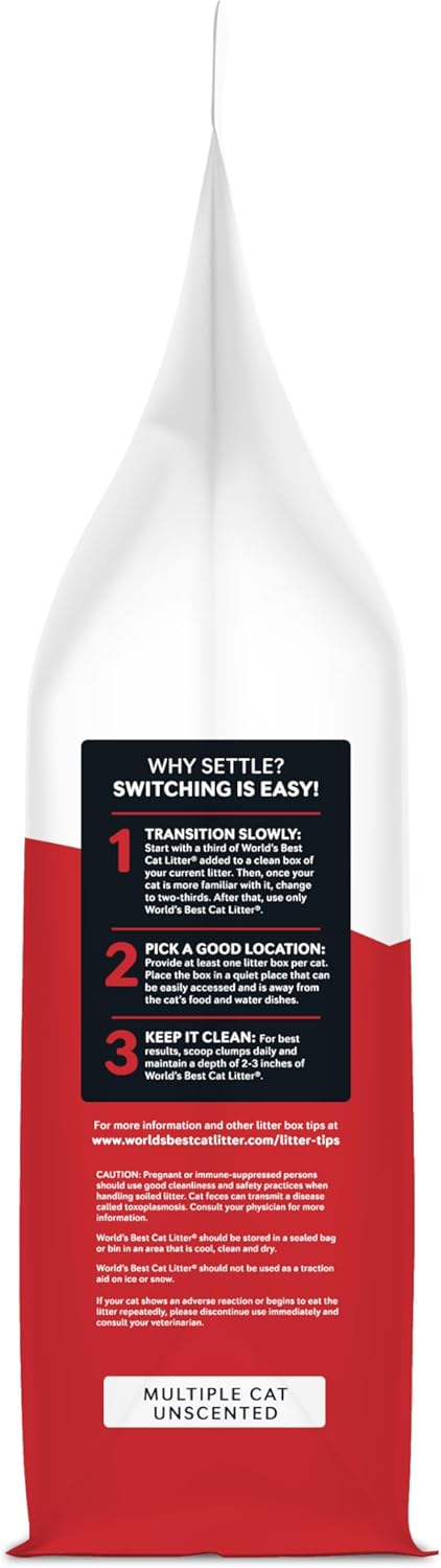 WORLD'S BEST CAT LITTER Multiple Cat Unscented, 32-Pounds - Natural Ingredients, Quick Clumping, Flushable, 99% Dust Free & Made in USA - Long-Lasting Odor Control & Easy Scooping - Image 7