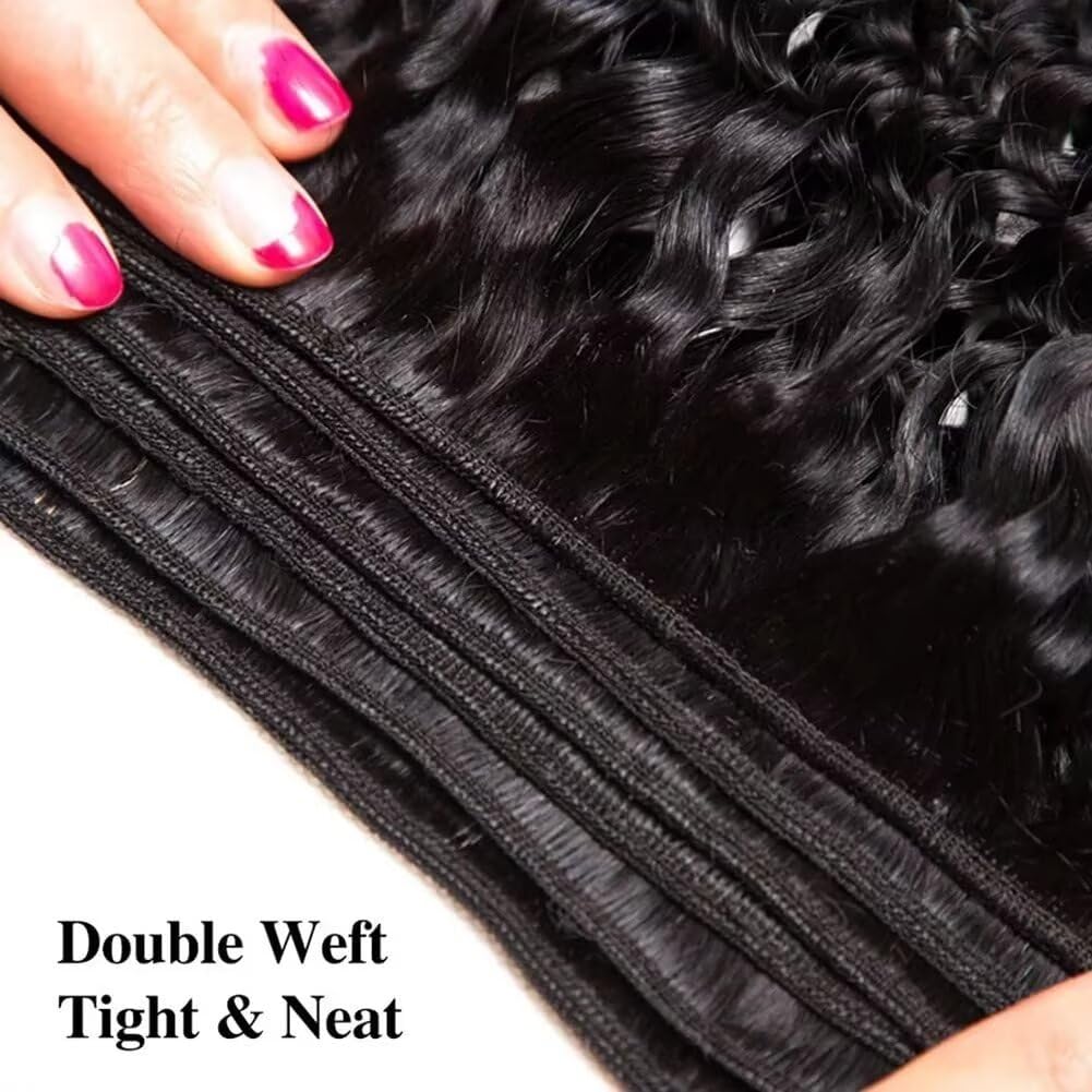 Yavida Water Wave Human Hair Bundles Wet and Wavy Bundles Human Hair Brazilian Unprocessed Remy Hair Water Wave Weave Extensions 10 12 14 Inch Natural Black - Image 6