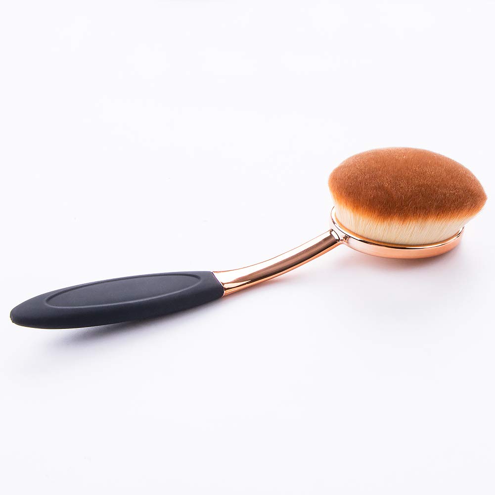 Yoseng Foundation Brush for Liquid Makeup - Rose Gold Oval Face Makeup Brush with Cover and Egg Cleaner| Soft Foundation Brushes for Cream & Liquid Foundation,Dust-Free Bristles Flawless Application - Image 6