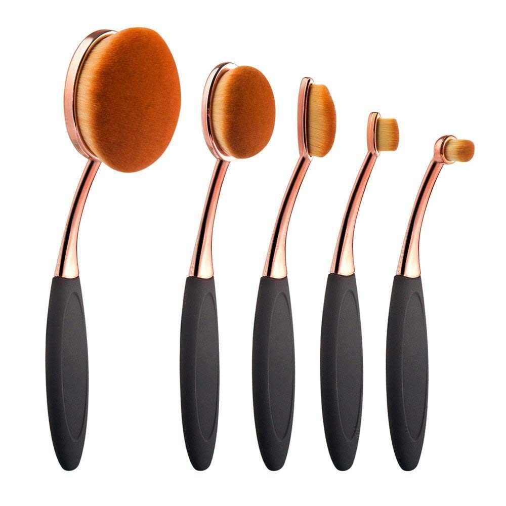 Yoseng Oval Foundation Brush 5 Pcs Toothbrush makeup brushes Fast Flawless Application Liquid Cream Powder Foundation - Image 7